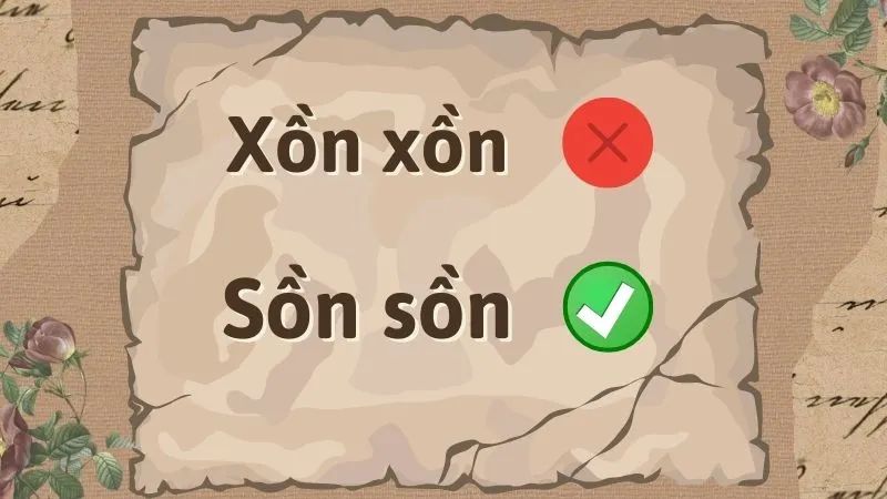 Phân biệt sồn sồn và xồn xồn đúng chính tả